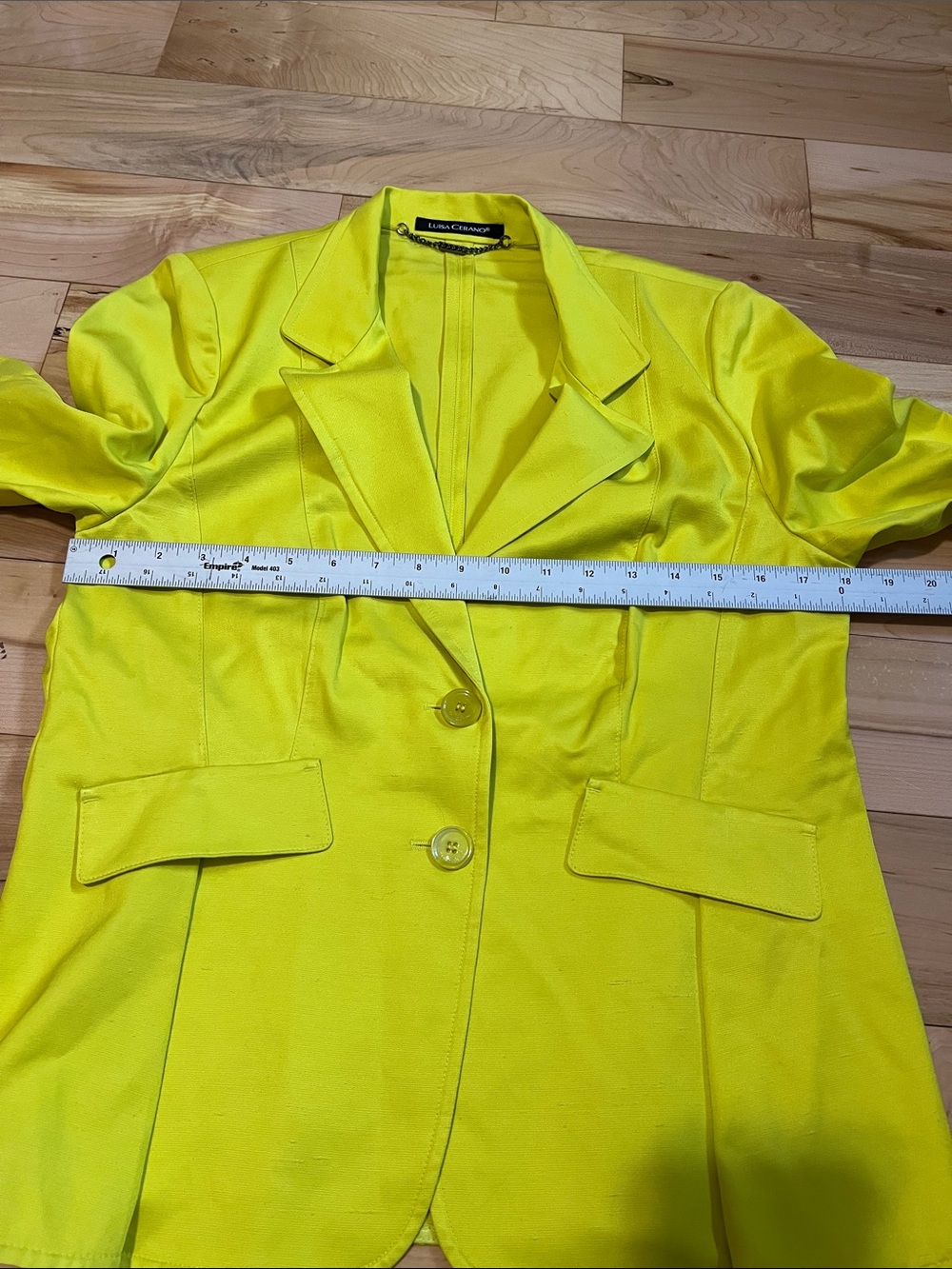 Luisa Cerano Bright Neon Yellow Women's Blazer Jacket - Picture 4 of 11